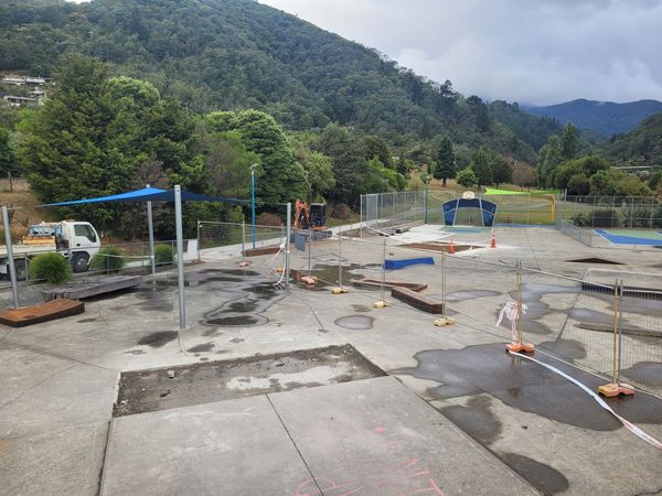 Cleared Picton Skate Park site after concrete ramp demolition and cartage